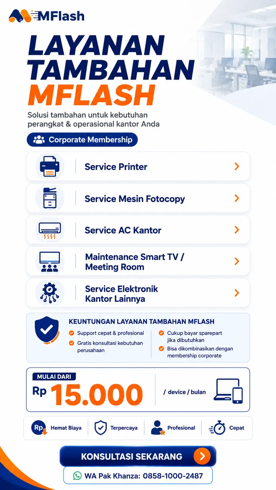 Layanan tambahan MFlash Corporate
